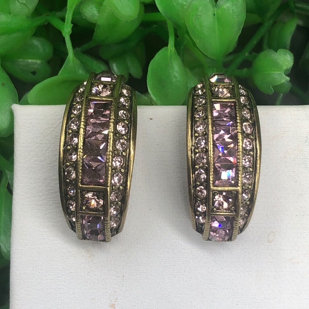 Heidi Daus 🆕 “Tantalizing Trio” clip on half hoop earrings